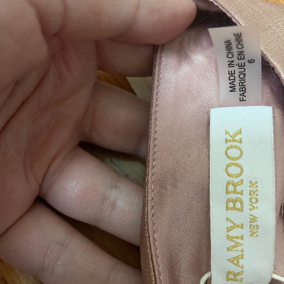 NWOT Ramy Brook Pink Blush Metallic Olana High Neck Evening Midi Dress 6 - Picture 6 of 6